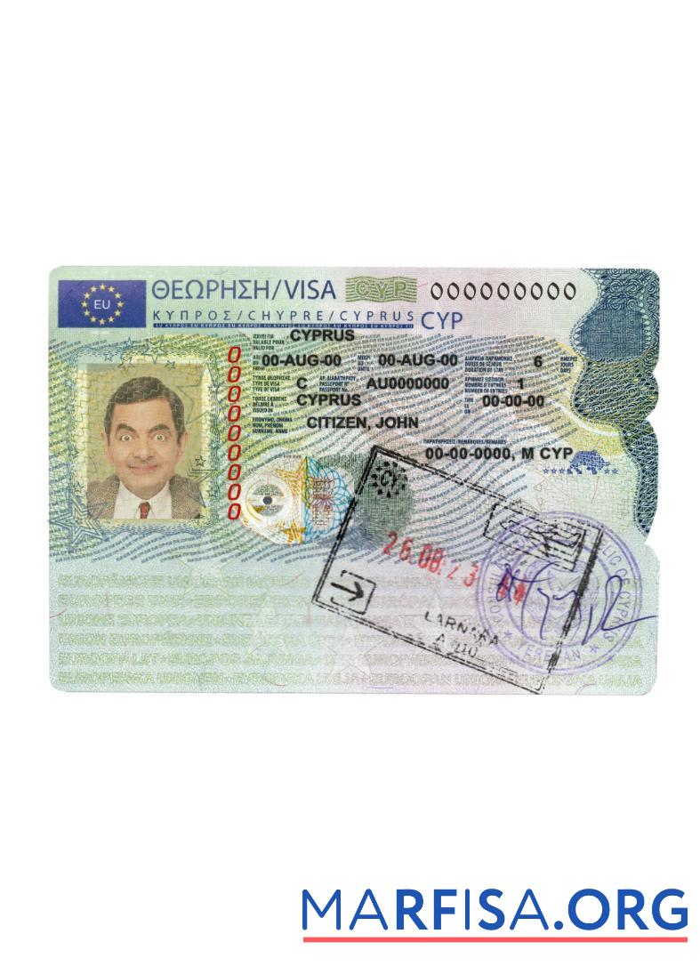 Blank Cyprus schengen visa download for verification